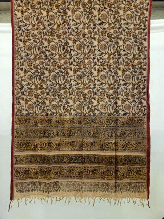 KALAMKARI DUPATTA :BEIGE:ANAR YELLOW:OLIVE GREEN:BLACK