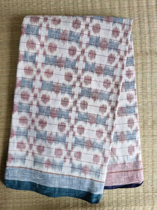 ORGANIC WEFT IKAT :ANAR :KATHA: KORA : MADDER : INDIGO BLUE
