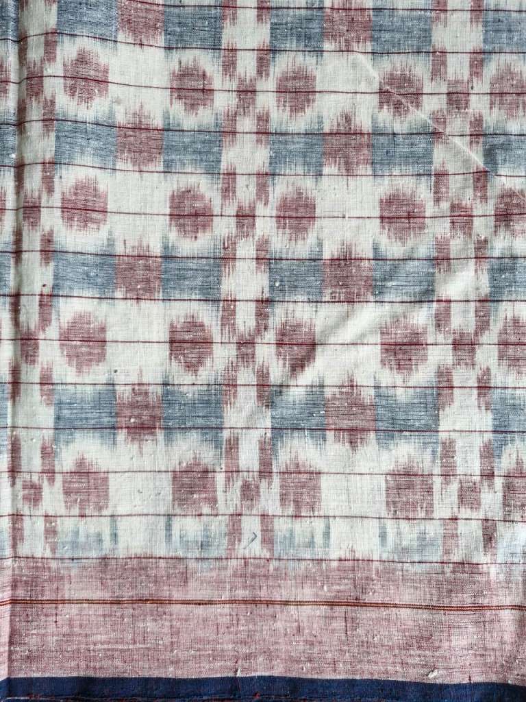 ORGANIC WEFT IKAT :ANAR :KATHA: KORA : MADDER : INDIGO BLUE
