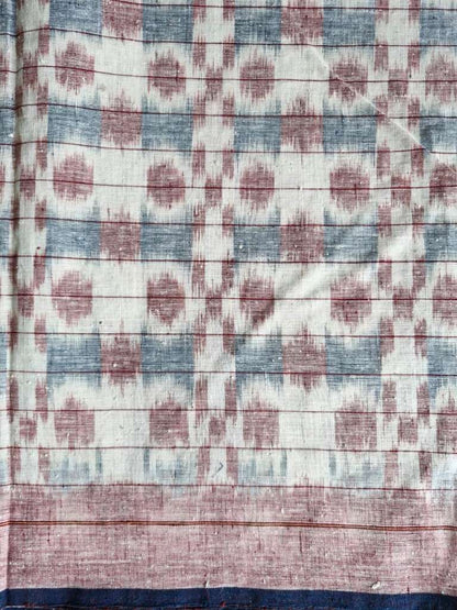 ORGANIC WEFT IKAT :ANAR :KATHA: KORA : MADDER : INDIGO BLUE