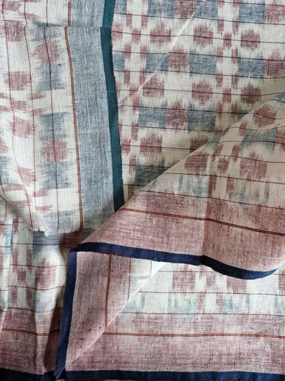 ORGANIC WEFT IKAT :ANAR :KATHA: KORA : MADDER : INDIGO BLUE