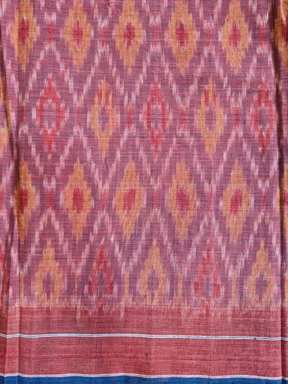ORGANIC WEFT IKKATH  :LIGHT INDIGO :ANAR YELLOW:MANJISTA: KORA