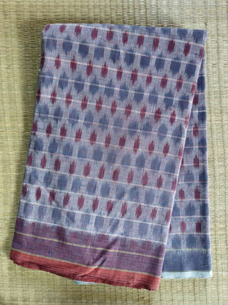 ORGANIC WEFT IKKATH  : SAPAN :INDIGO:MADDER:KORA