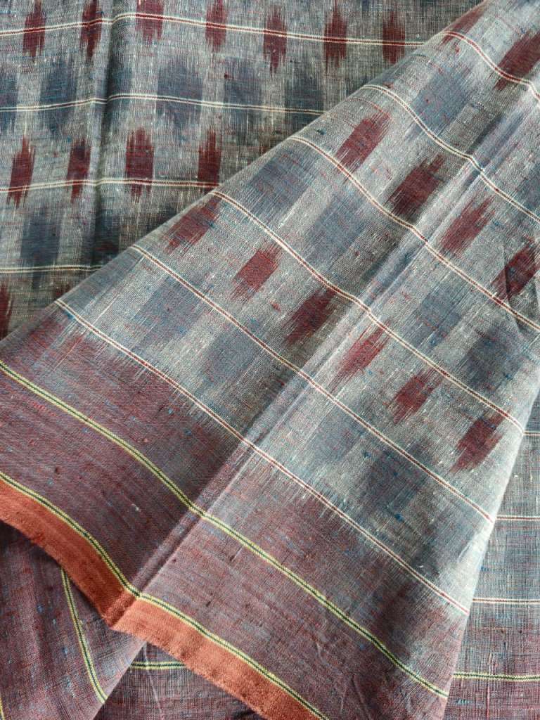 ORGANIC WEFT IKKATH  : SAPAN :INDIGO:MADDER:KORA