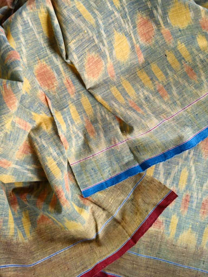 ORGANIC WEFT IKKATH  : ANAR:iNDIGO:MANJISTA:KORA