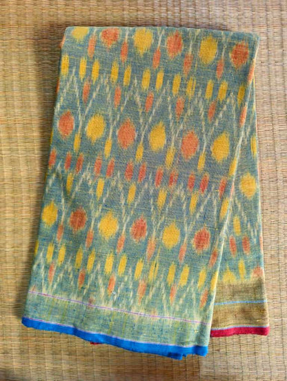 ORGANIC WEFT IKKATH  : ANAR:iNDIGO:MANJISTA:KORA