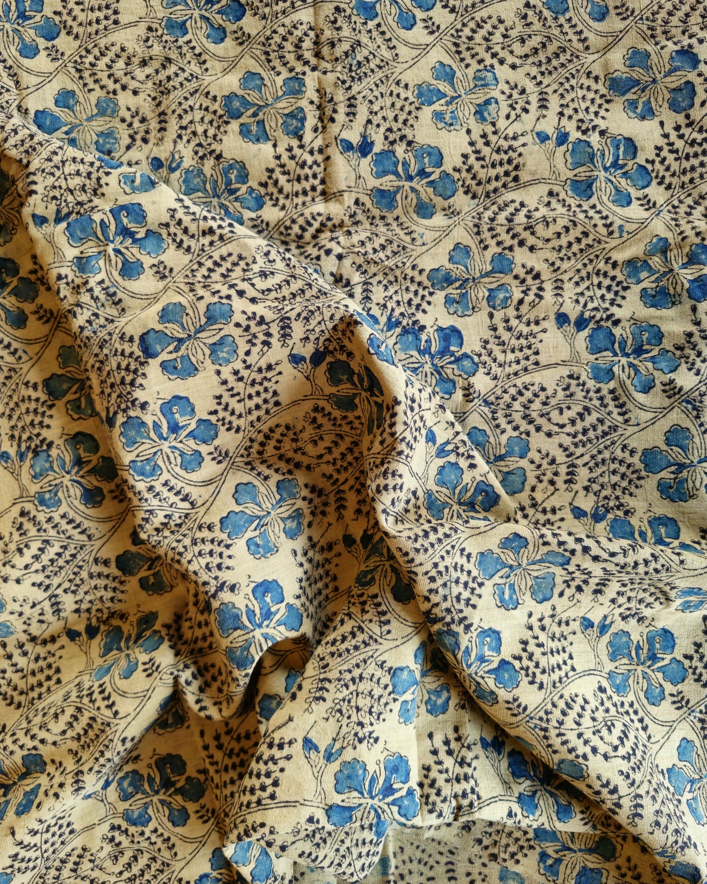 KALAMKARI : ANAR : INDIGO BLUE : BLACK