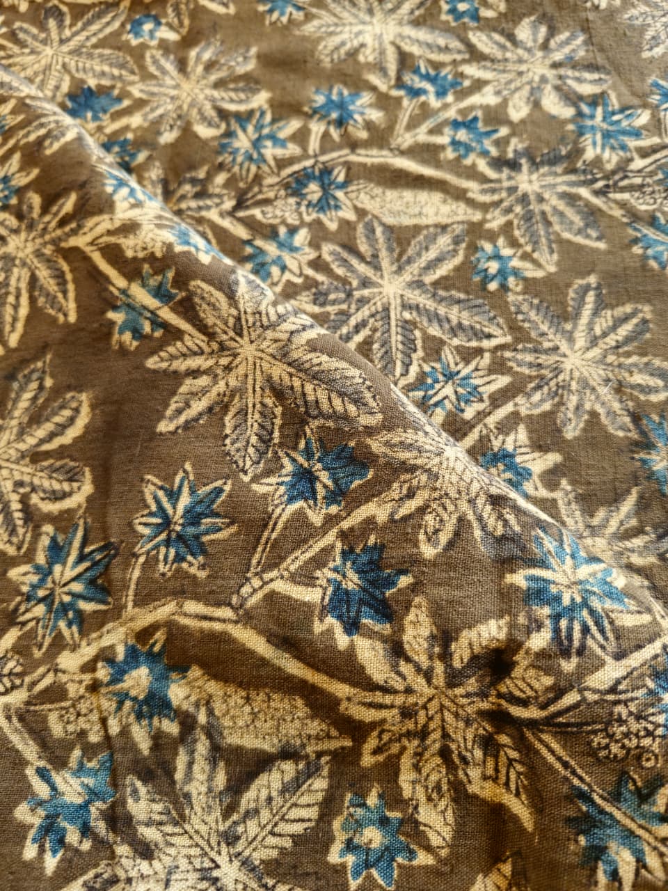 KALAMKARI : OLIVE :ANAR  : INDIGO