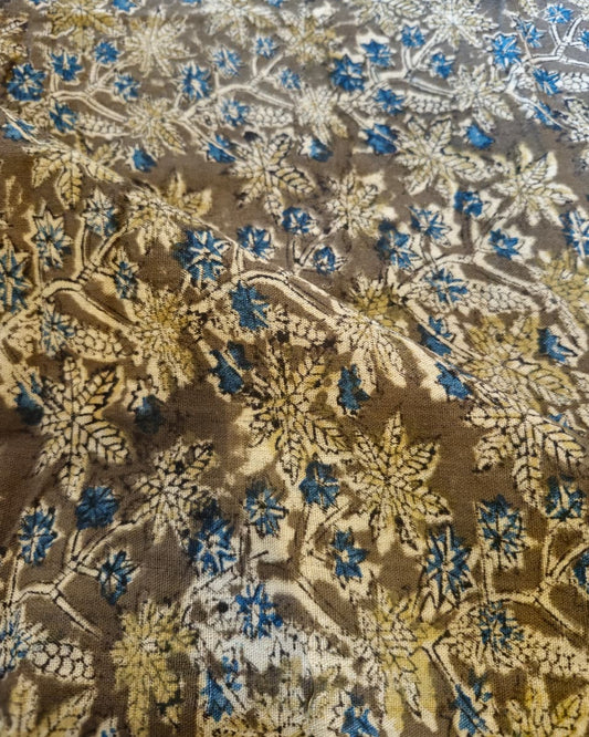 KALAMKARI : OLIVE GREEN :ANAR YELLOW :DARK INDIGO