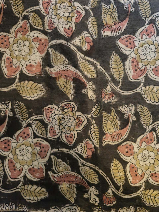 KALAMKARI : OLIVE:ANAR YELLOW :MANJISTA