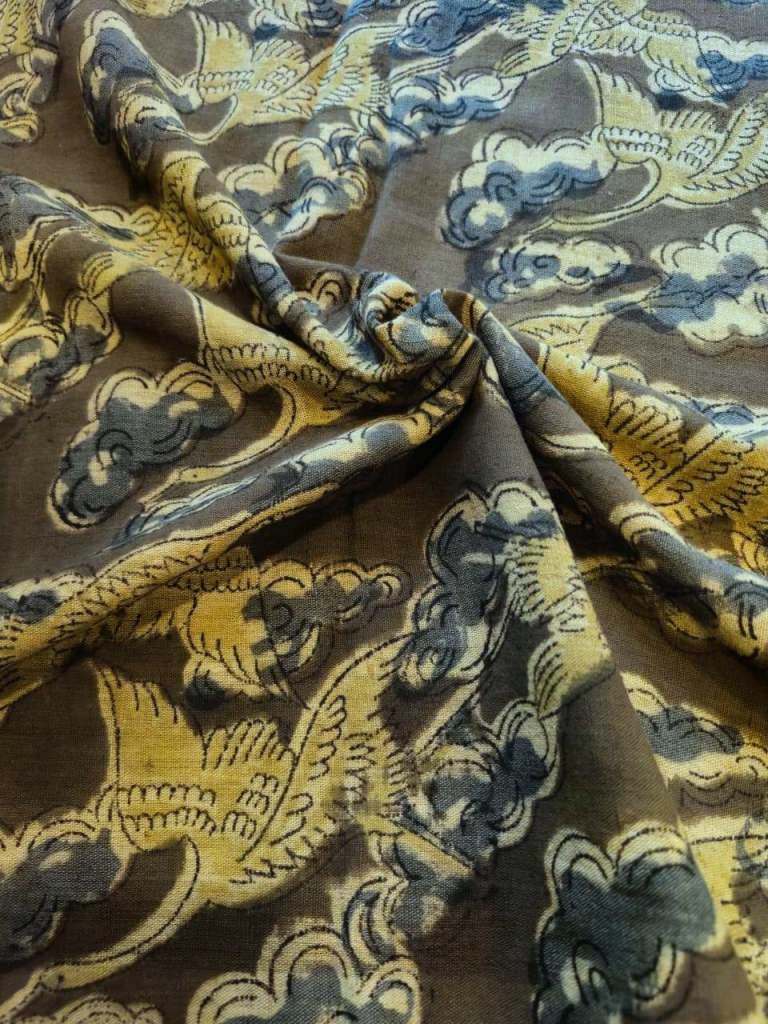 KALAMKARI : OLIVE:ANAR YELLOW