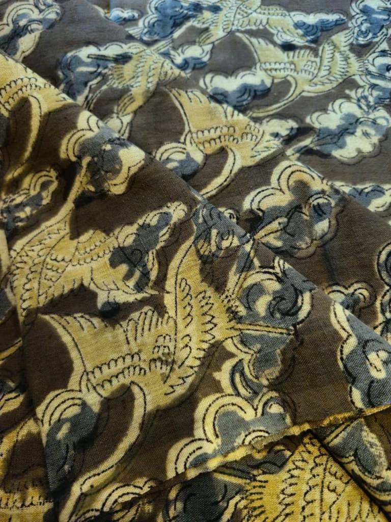 KALAMKARI : OLIVE:ANAR YELLOW