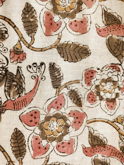 KALAMKARI :MANJISTA:OLIVE GREEN:ANAR YELLOW