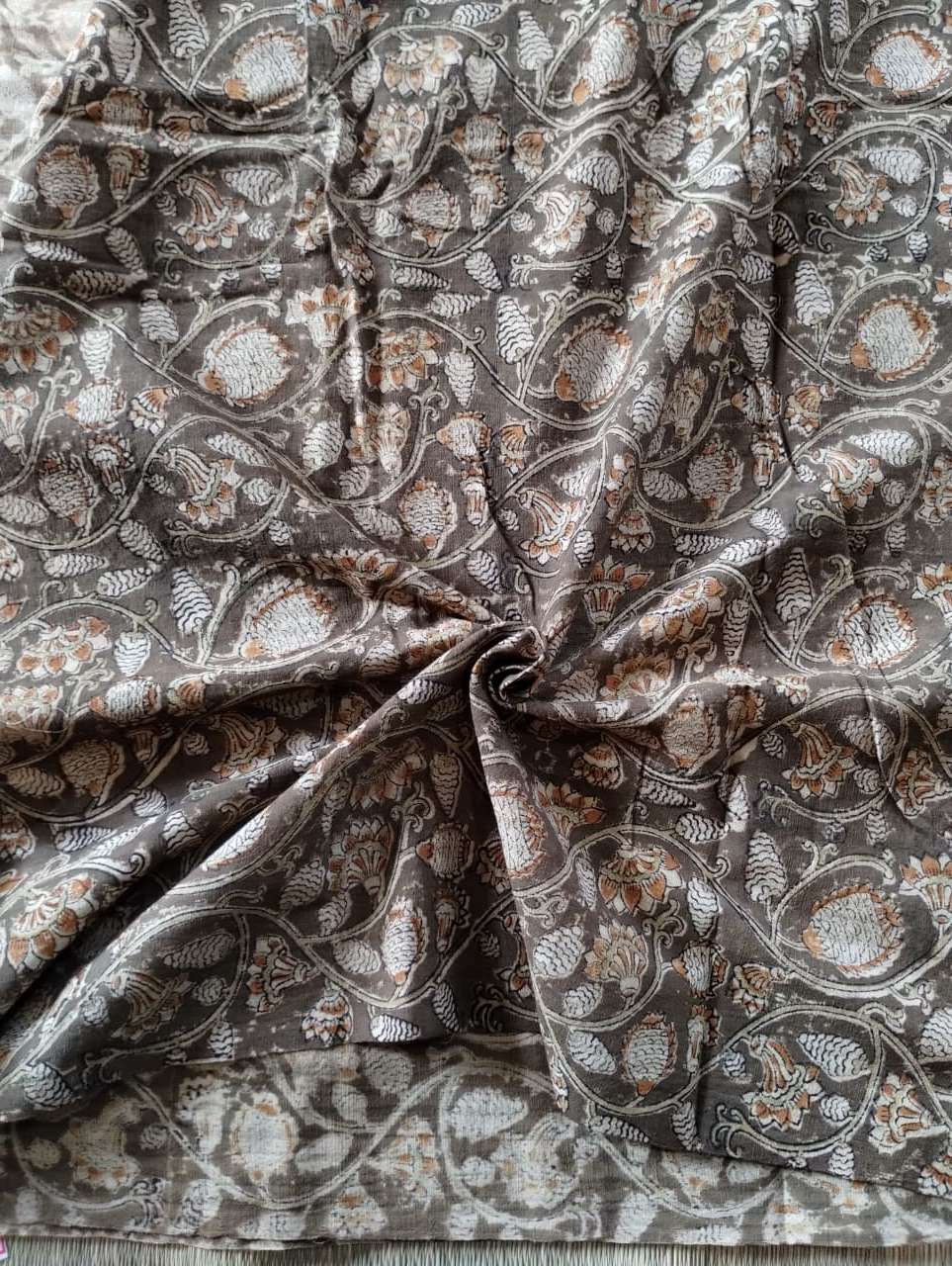 KALAMKARI: OLIVE GREEN :ANAR YELLOW