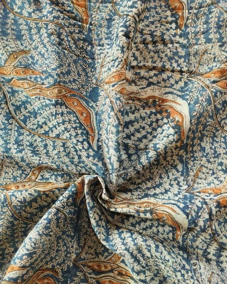 KALAMKARI :INDIGO BLUE:ANAR:BLACK