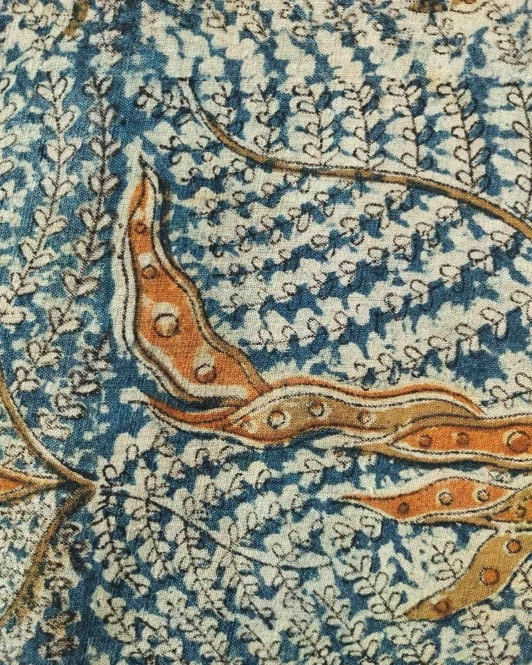 KALAMKARI :INDIGO BLUE:ANAR:BLACK