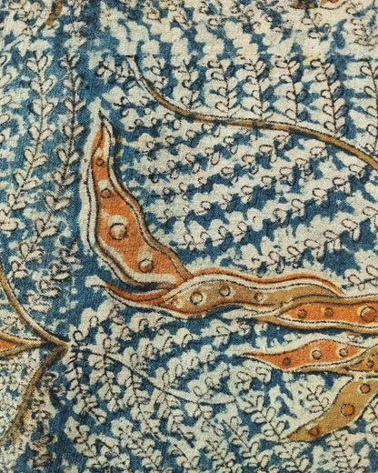 KALAMKARI :INDIGO BLUE:ANAR:BLACK