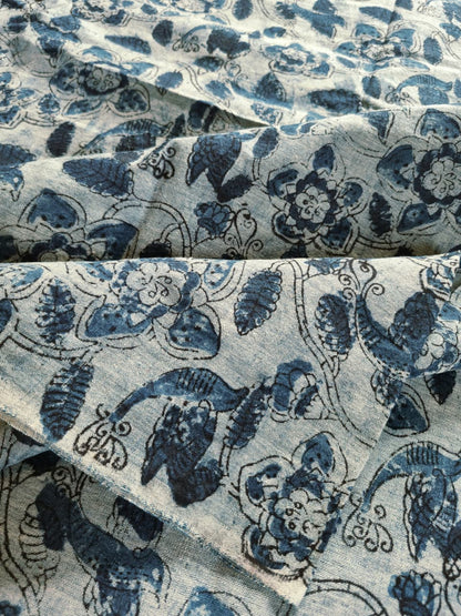 KALAMKARI : INDIGO:BLACK