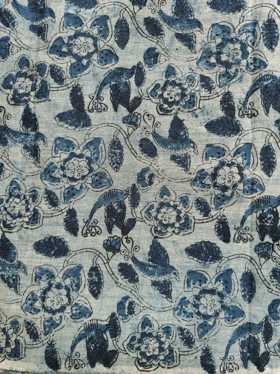 KALAMKARI : INDIGO:BLACK