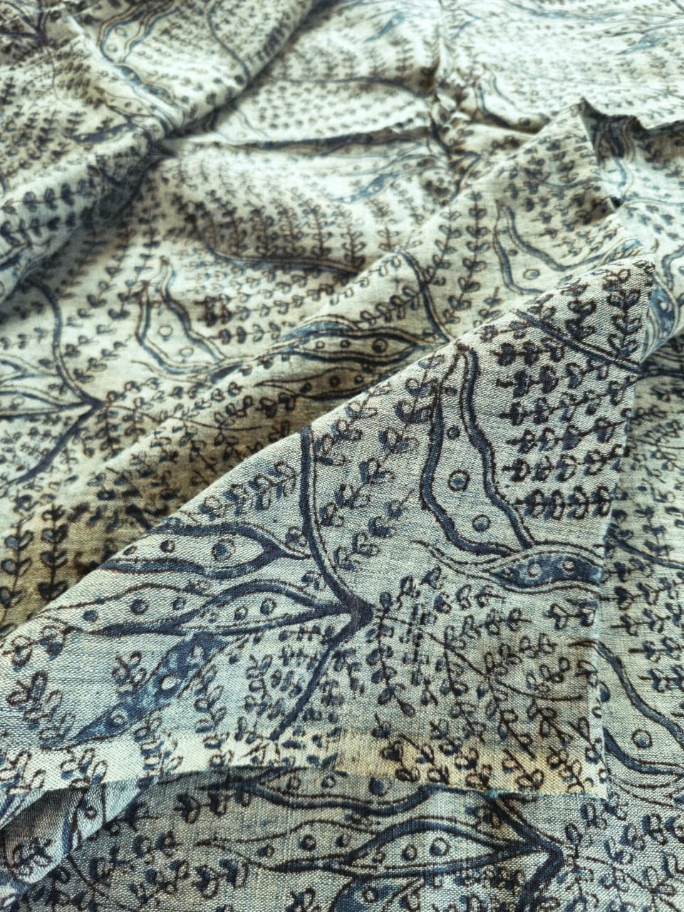 KALAMKARI :INDIGO BLUE : BLACK