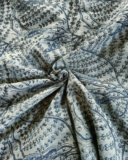 KALAMKARI :INDIGO BLUE : BLACK