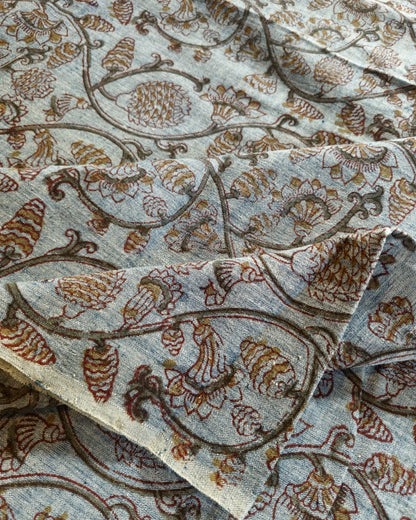 KALAMKARI :OLIVE GREEN:KATHA BROWN:INDIGO:KORA