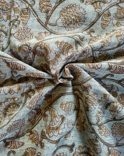 KALAMKARI :OLIVE GREEN:KATHA BROWN:INDIGO:KORA