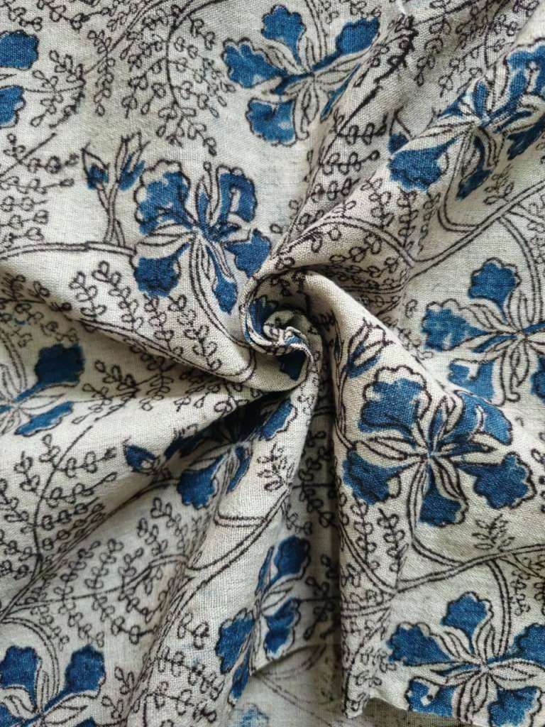 KALAMKARI : BEIGE :INDIGO : BLACK