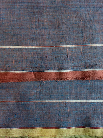 ORGANIC CROSS COLOUR FABRIC : MANJISTA : LIGHT INDIGO WITH BORDER