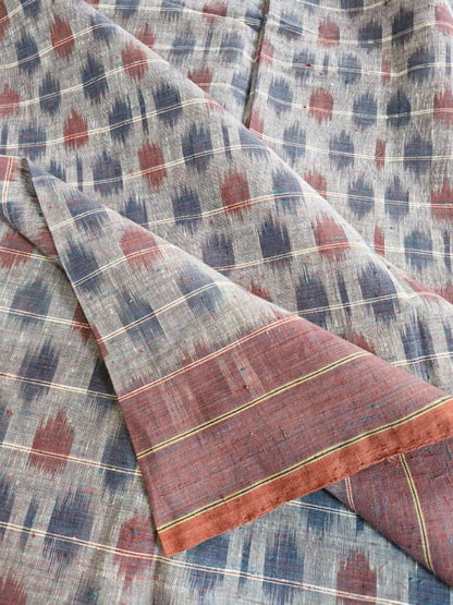ORGANIC WEFT IKKATH  :MADDER :KORA: INDIGO