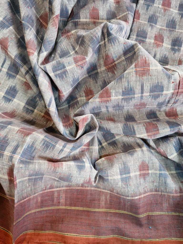 ORGANIC WEFT IKKATH  :MADDER :KORA: INDIGO