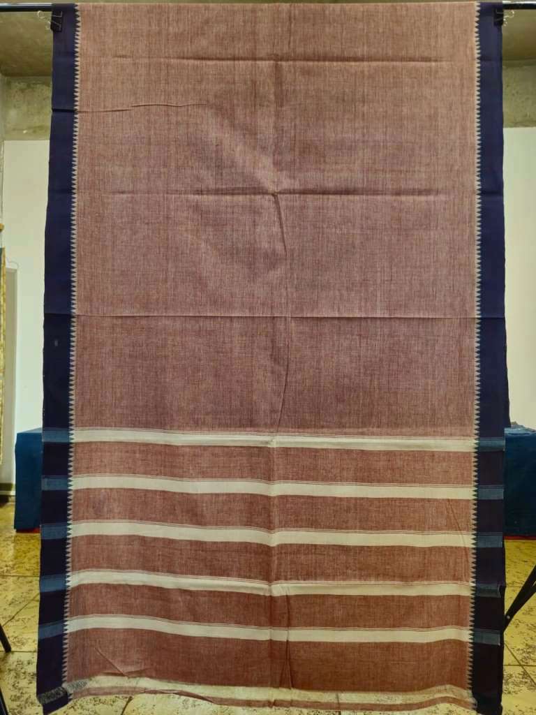 CROSS COLOUR SAREE : ALIZARIN RED : KORA