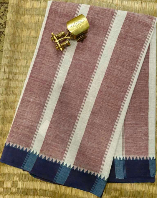 CROSS COLOUR SAREE : ALIZARIN RED : KORA