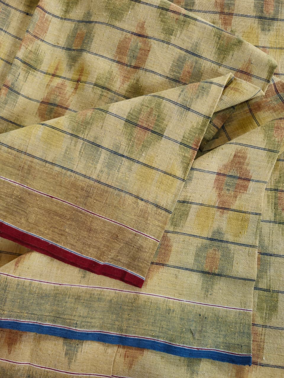 ORGANIC WEFT IKKATH  :ANAR :INDIGO:MADDER