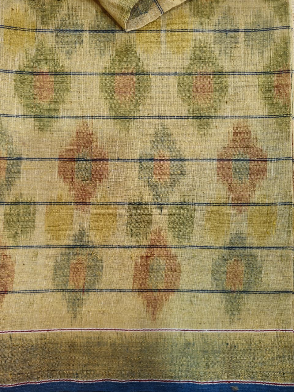 ORGANIC WEFT IKKATH  :ANAR :INDIGO:MADDER