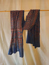 AJRAKH DUPATTA :INDIGO BLUE : BLACK : ALIZARIN RED