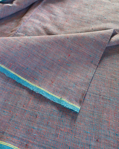 MICRO CHECKS ORGANIC : LIGHT INDIGO:ALIZARIN RED