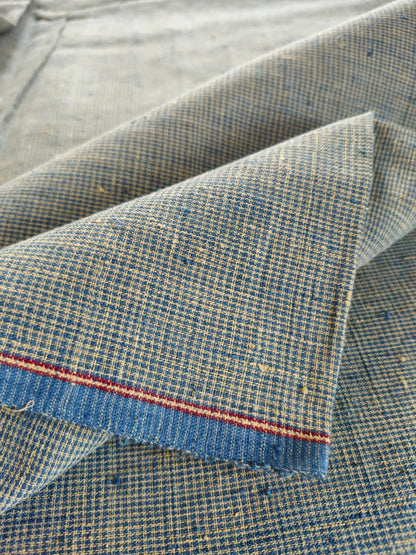 MICRO CHECKS ORGANIC : DARK INDIGO:ANAR YELLOW