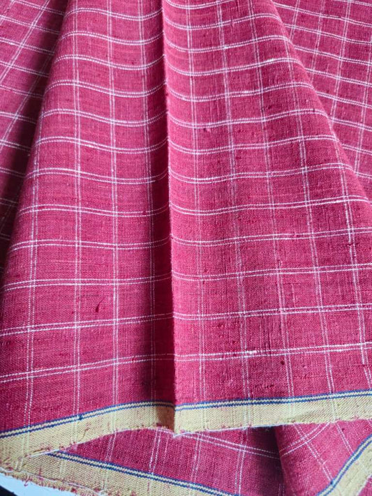 ORGANIC GEOMETRIC FABRIC:ALIZARIN RED:KORA
