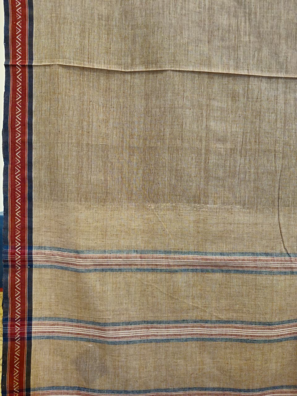 CROSS COLOUR SAREE :  BROWN:KORA