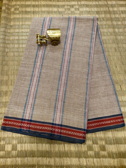 CROSS COLOUR SAREE :  BROWN:KORA