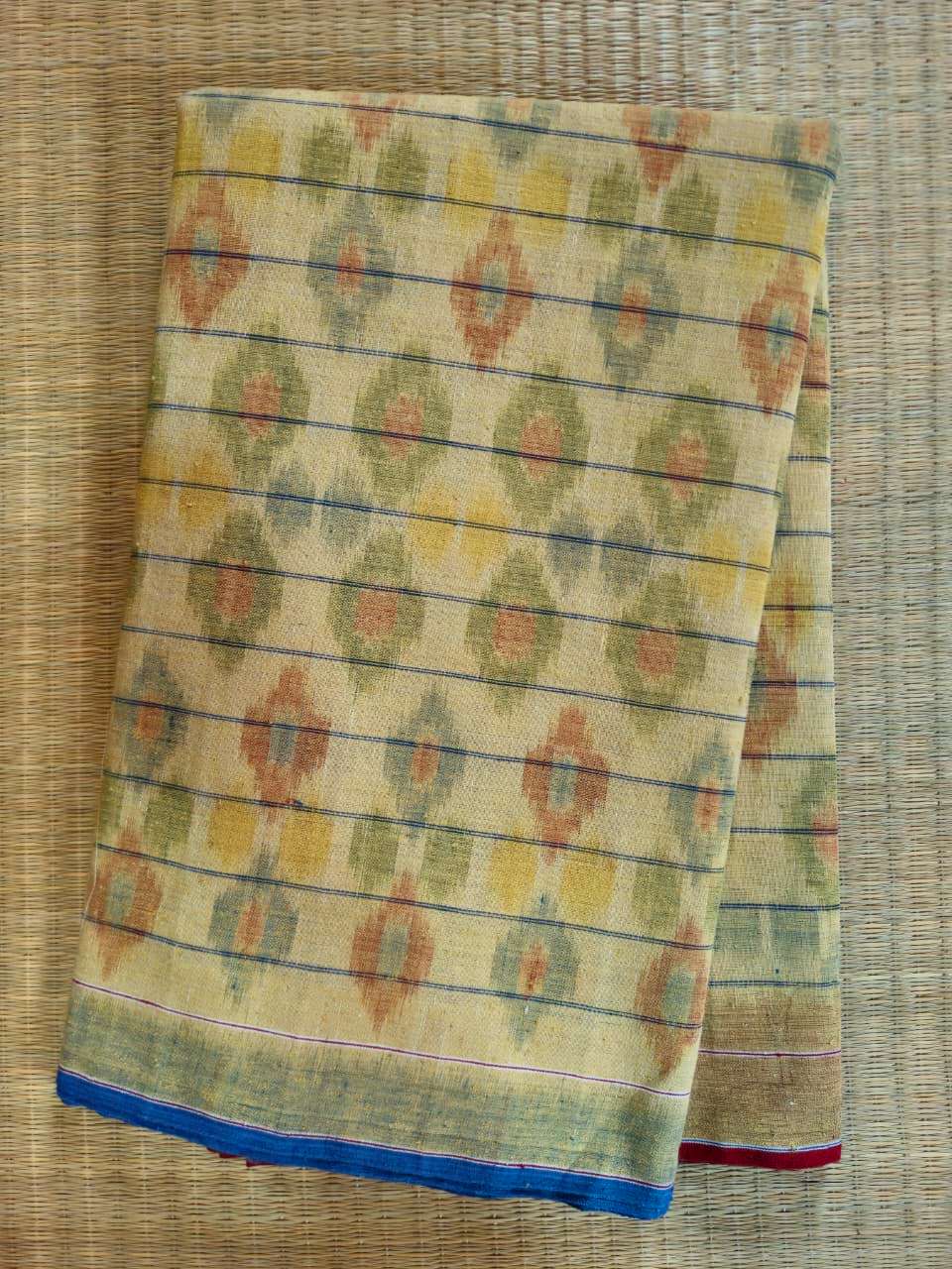 ORGANIC WEFT IKKATH  :ANAR :INDIGO:MADDER