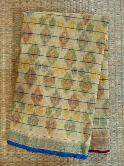 ORGANIC WEFT IKKATH  :ANAR :INDIGO:MADDER