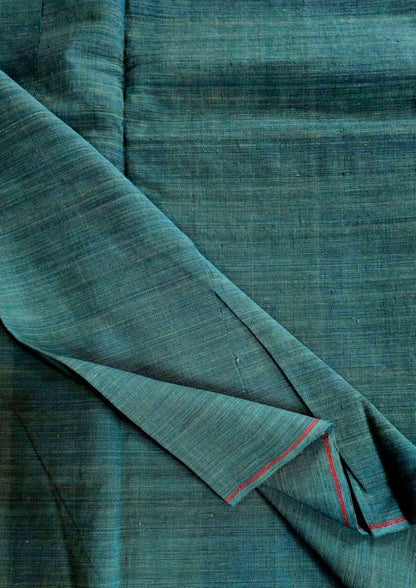 ORGANIC CROSS COLOUR FABRIC : INDIGO GREEN : BLACK