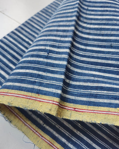 ORGANIC GEOMETRIC FABRIC: DEEP INDIGO : KORA  STRIPES