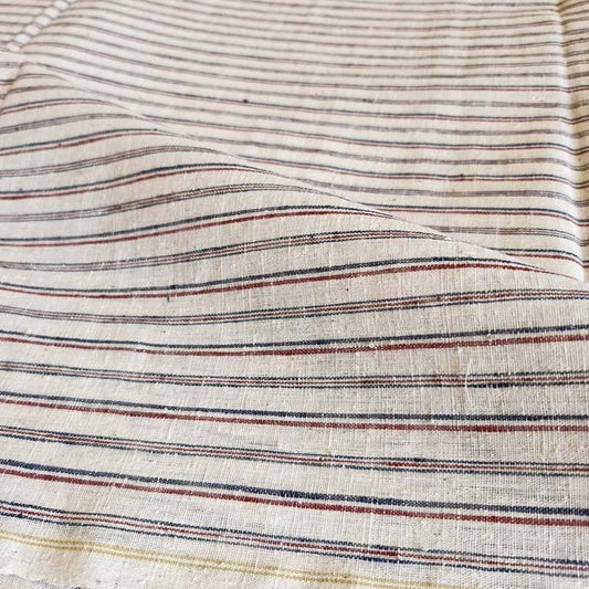ORGANIC GEOMETRIC FABRIC : ALIZARIN RED:INDIGO:KORA