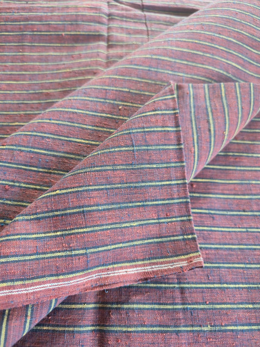 ORGANIC GEOMETRIC FABRIC:  KORA :ANAR:KATHA BROWN:INDIGO :BLACK: