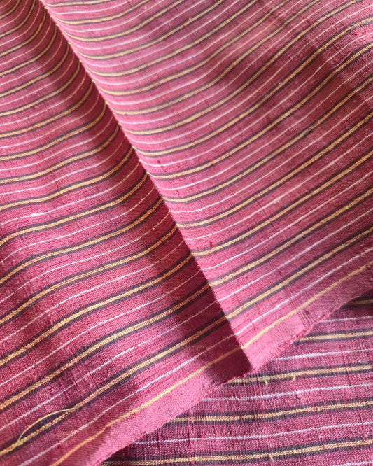 ORGANIC GEOMETRIC FABRIC: BLACK: KORA :ANAR:KATHA BROWN:ALIZARIN RED