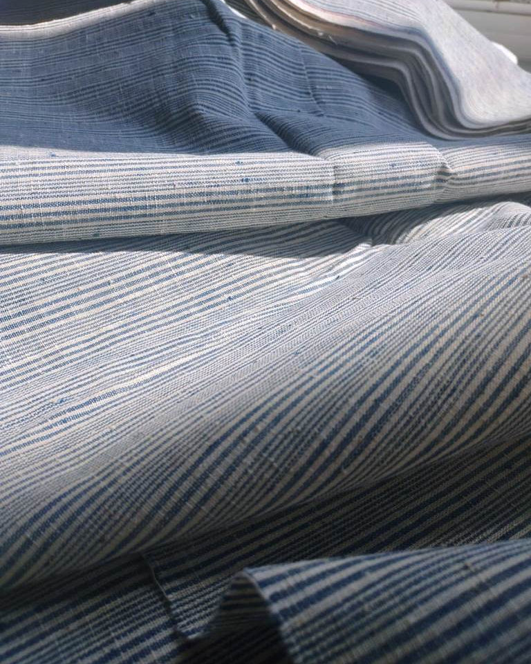 ORGANIC GEOMETRIC FABRIC: KORA : DARK INDIGO