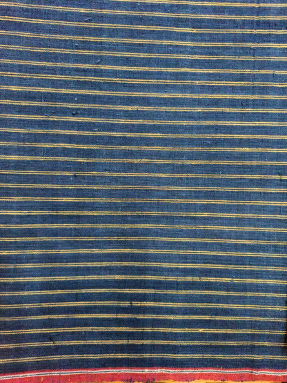 ORGANIC GEOMETRIC FABRIC: ANAR YELLOW :DEEP INDIGO